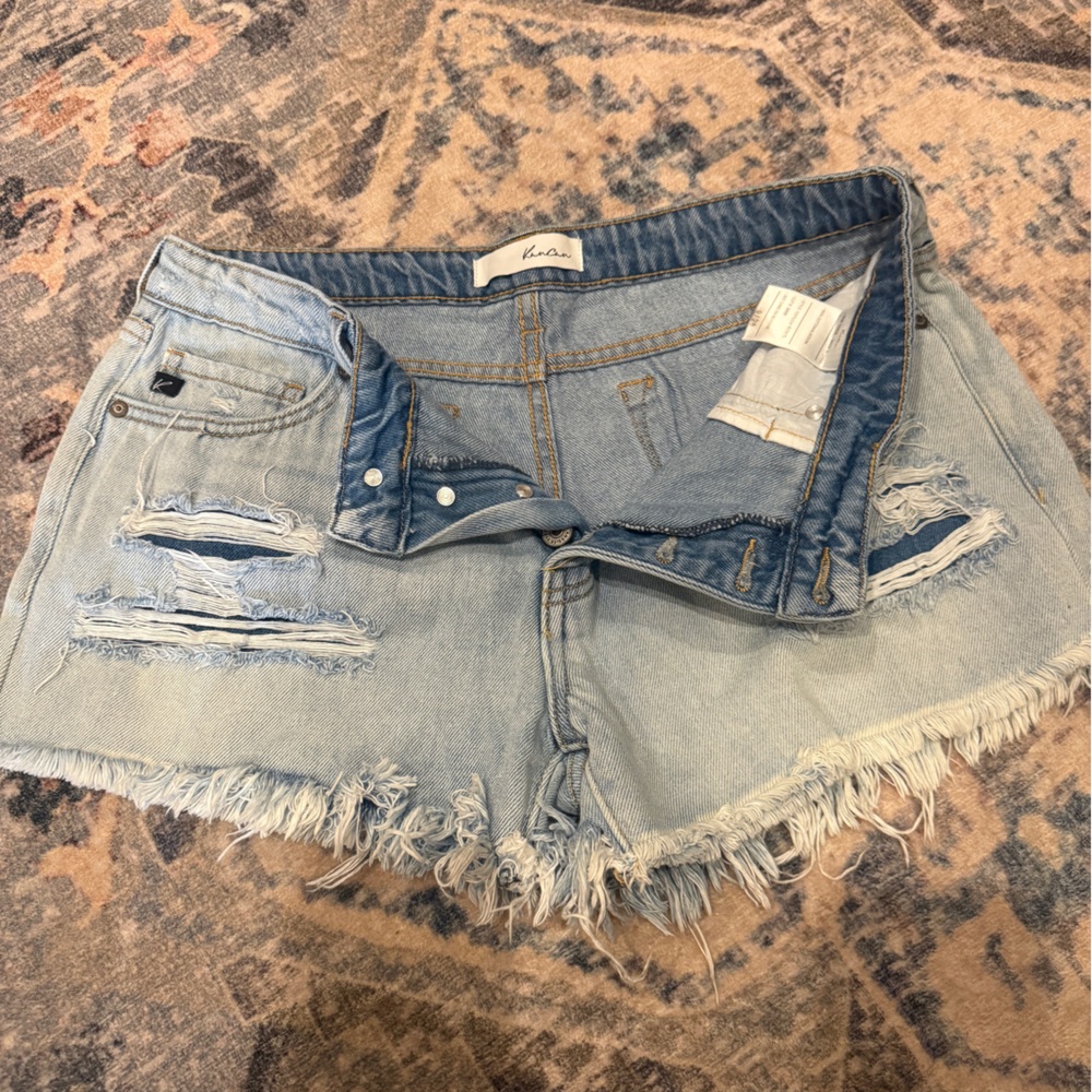 KanCan Light Blue Distressed Jean Shorts